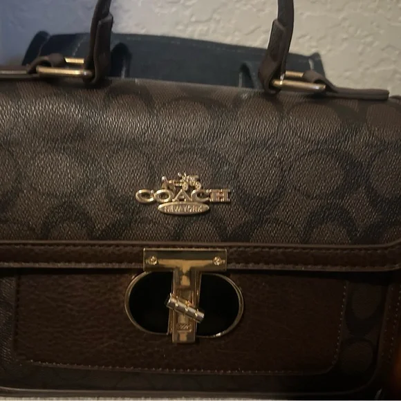 Coach Brown Signature Handbag - Picture 1 of 2